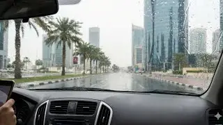 Relaxing Rain Drive in Doha, Qatar | 4K Cinematic POV ASMR 🥰🤩🤩