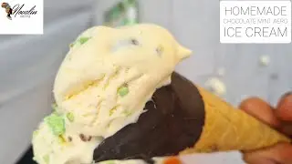3 -Ingredients HOMEMADE CHOCOLATE MINT AERO ICE CREAM 🍦😋