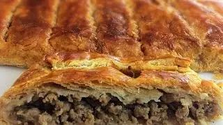 Puff pastry meat pie. Video #58.