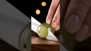 ASMR Slicing a Glowing Jelly Glass Green Grape | Ultra Satisfying Sounds