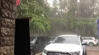Heavy rain in Sosua DR at the Cuban Colmado in La Mulata
