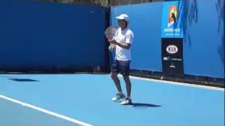 David Nalbandian Practice - Australian Open 2012