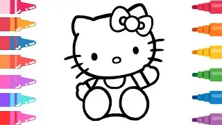 How To Draw Hello kitty & Fish Drawing For Kids and Toddlers_ Child Art 🌈🎨@TenMinuteDrawing