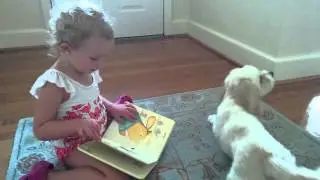 Carly reads to Sadie