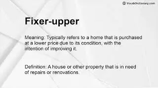 Fixer-upper Meaning