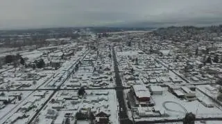 Chehalis Washington covered in snow - DJI Inspire 1 Aerial View