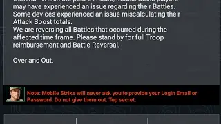 Mobile Strike 101 - Massive Glitch everyone zeroed.  Update