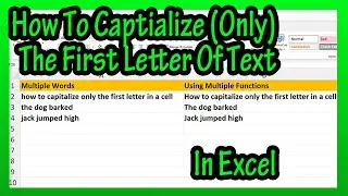 How To Capitalize Only The first Letter Of Text In A Cell In Excel Explained