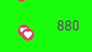 a close up shot of 100000 likes being counted with thumping hearts on a social network page green sc