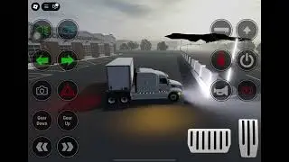 Truck testing remaster 28 foot refrigerator trailer on Roblox with the mid roof Peterbilt 579