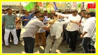 Ongole YSRCP Leaders protests on TDP for opposing 3 capitals || film stars