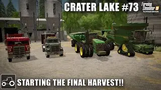 Starting The Final Harvest & Selling Wool - Crater Lake #73 Farming Simulator 19 Timelapse