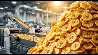 How Banana Chips Are Made Without Oil #bananachips #howitsmade #insidethefactory #insidefactory