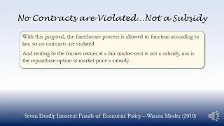 No Contracts are Violated&hellip;Not a Subsidy (2010)