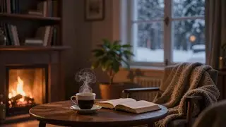 Cozy Fireplace Jazz for Reading & Relaxing ☕❄️ | Winter Cozy Jazz Mix