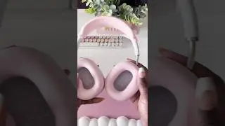 Decorating my AirPods Max | Pink AirPods Mac Accessories #airpodsmax #asmrunboxing