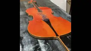 The Cello a 3D Abstract Resin Painting by Artist Kelly Gowan