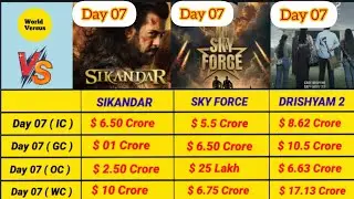 Sikandar vs sky force Vs Drishaym 2 Movie Day 07 Box Office Collection Comparison 2025 | #viralvideo