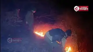 #Watch: A massive forest fire broke out in the Lammer area of Kulgam.