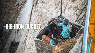 Incredible Iron Bucket Lift Of Marble Mining Worker - Marble Quarry