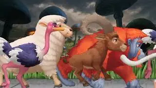 animal stampede in the jungle at night |Cartoonickids