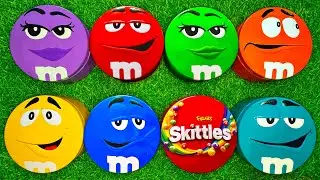 Satisfying Video | Unpacking Vibrant Skittles and Sweet M&M'S Candy From Mystery Tins ASMR