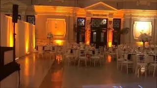 GOLD UPLIGHTING @ A WEDDING RECEPTION || UNION STATION WORCESTER WEDDING || RA-MU AND THE CREW