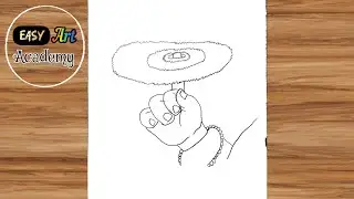 Vishnu ji hand and chakra drawing 