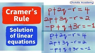 Cramer's Rule  #UTME #cramersrule #math