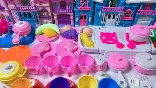 Toy ASMR Cooking 🍳 Pink & Blue Kitchen Sets with Doll Houses | Satisfying No Talking