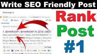 WRITE SEO FRIENDLY POST AND GET FREE UNLIMITED WEBSITE TRAFFIC 2019 | ORGANIC WEBSITE TRAFFIC IDEA