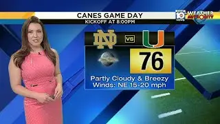 Game Day Weather Forecast: Kickoff temperature is 76 degrees