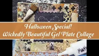 Haunted Halloween Mixed Media Gel Print Collage