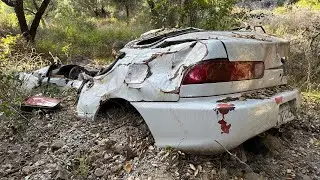 Acura Integra found crashed off California Hwy 74.
