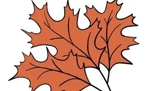 How to Draw A FALL OAK LEAVES | Beautiful Drawing and Coloring Easy Tutorial,