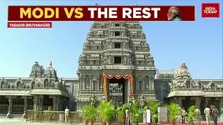 BRS Public Meet: KCR Visits Temple In Yadadri With Kejriwal, Mann & Vijayan; Khammam Rally