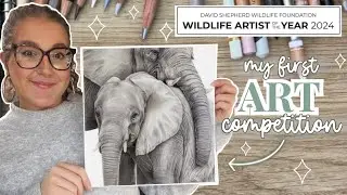 Entering my FIRST art competition! 🐘 Wildlife Artist of the Year 2024 | ARTIST STUDIO VLOG