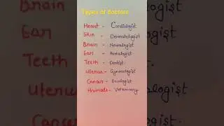 #types of doctors#medical video #nursing point # Gnm# hospital #training#yt viral shorts