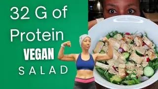 32g Protein in This High Raw Vegan Dinner Salad! 💪🌿 (14+ years plant based) #highrawvegandiet 