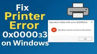 Fix Printer Error 0x00003e3 on Windows – Operation Failed | Easy Registry Fix (100% Working)
