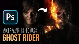 Norman Reedus becomes Ghost Rider! - Photoshop Speed-Art