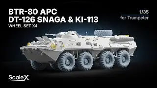 ScaleX BTR-80 APC Wheel Sets Preview. WM 35035, WM 35039 Sagged & Ordinary sets for Trumpeter, 1:35