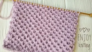ПРОСТОЙ Узор Мелкие соты (Жемчужный бриошь) / Pearl Brioche knit stitch / #59
