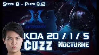 KZ Cuzz NOCTURNE vs ELISE Jungle - Patch 8.12 KR Ranked
