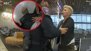 Drunk Psycho Woman Attacks American Airlines Crew, Bites Cops & Gets Dragged Out Screaming