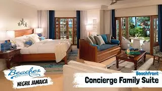 Tropical Beachfront Oversized Concierge Family Suite | Beaches Negril, Jamaica | Tour & Review 4K