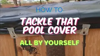 Как самостоятельно накрыть бассейн чехлом #poolhack #howtopoolcover #poolcoverbyyourself
