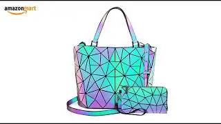 Geometric Luminous Purses and Handbags for Women Holographic Reflective Crossbody Bag Wallet