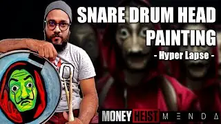 Snare Drum head painting | Money Heist Mask