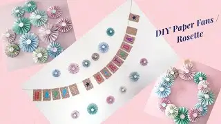 DIY How To Make Paper Fan Rosette | Paper Fan Wreath | Simple Happy Birthday Decoration  Paper Fans